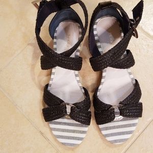 Black Sperry top sider sandals